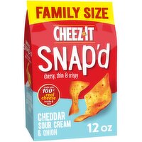 Cheez-It Snap'd Cheese Cracker Chips, Cheddar Sour Cream Onion, Family Size, 12 Ounce