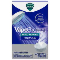 Vicks VapoShower Shower Tablets, Max Vapors, 4 Each