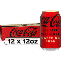 Coca-Cola Zero Sugar Caffeine-Free Soda Soft Drink, 12 Each