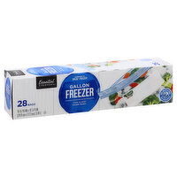 Essential Everyday Freezer Bags, Double Zipper, Gallon, 28 Each