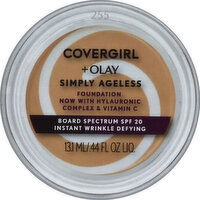 CoverGirl + Olay Simply Ageless Foundation, + Titanium Dioxide Sunscreen, Soft Honey 255, 0.4 Ounce
