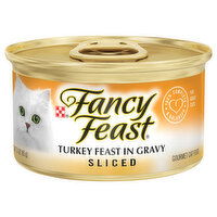 Fancy Feast Cat Food, Gourmet, Turkey Feast in Gravy, Sliced, 3 Ounce