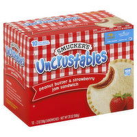 Smucker's Uncrustables Sandwich, Peanut Butter and Strawberry Jam, 10 Each