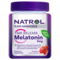 Natrol Melatonin, Sleep Advanced, 3 mg, Gummies, Strawberry, 65 Each