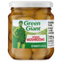 Green Giant Mushrooms, Whole, 4.5 Ounce