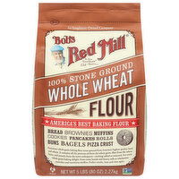 Bob's Red Mill Flour, Whole Wheat, 100% Stone Ground, 5 Pound