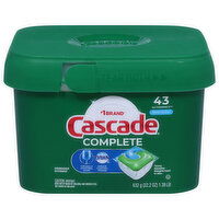 Cascade Complete Dishwasher Detergent, Fresh Scent, ActionPacs, 43 Each