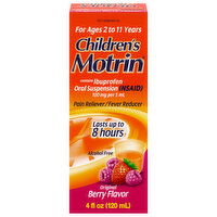 Motrin Pain Reliever/Fever Reducer, Original Berry Flavor, Oral Suspension, Children's, 4 Fluid ounce