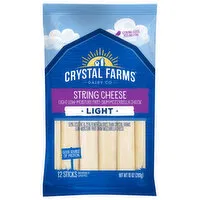 Crystal Farms String Cheese, Light, Part-Skim, Low-Moisture, Mozzarella, 12 Each