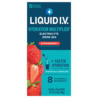 Liquid I.V. Hydration Multiplier Electrolyte Drink Mix, Strawberry, 10 Each