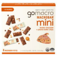 GoMacro Double Chocolate + Peanut Butter Chips Mini MacroBar, 8 Each