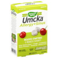 Nature's Way Umcka Allergy + Sinus, Cherry Flavored, Non-Drowsy, Tablets, 20 Each