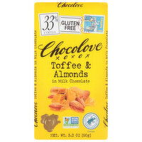 Chocolove Toffee & Almonds, in Milk Chocolate, 3.2 Ounce