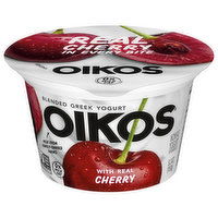 Oikos Yogurt, Nonfat, Blended Greek, Real Cherry, 5.3 Ounce