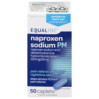 Equaline Caplets Naproxen Sodium PM, 50 Each
