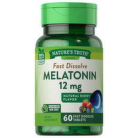 Nature's Truth Melatonin, 12 mg, Fast Dissolve Tablets, Natural Berry Flavor, 60 Each