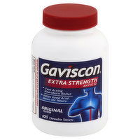 Gaviscon Antacid, Extra Strength, Chewable Tablets, Original Flavor, 100 Each