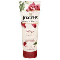 Jergens Body Butter, Rose, Triple Butter Blend, 7 Ounce