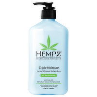 Hempz Body Creme, Herbal, Whipped, Triple Moisture, 17 Fluid ounce