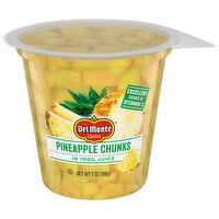Del Monte Pineapple Chunks, In 100% Juice, 7 Ounce