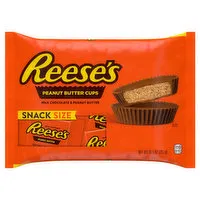 Reese's Peanut Butter Cups, Milk Chocolate & Peanut Butter, Snack Size, 10.5 Ounce