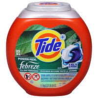 Tide + Power Pods Detergent, Febreze Odor Eliminators, Botanical Rain, 25 Each