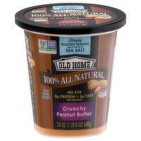 Old Home Peanut Butter, 100% All Natural, Crunchy, 24 Ounce