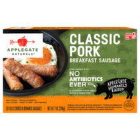 Applegate Naturals Sausage, Classic Pork, Breakfast, 10 Each