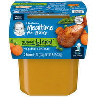 Gerber Mealtime for Baby Vegetable Chicken, Powerblend, Sitter 2nd Foods, 2 Each