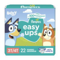 Pampers Easy Ups Training Underwear Boys Size 4 3T4T, 22 Each