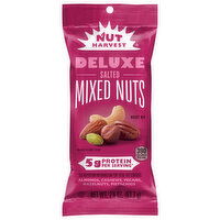 Nut Harvest Mixed Nuts, Salted, Deluxe, 2.25 Ounce