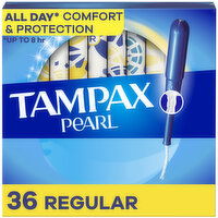 Tampax Pearl Tampons with LeakGuard Braid, Regular, 36 Each