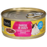 Essential Everyday Cat Food, Chicken & Salmon Dinner, Shreds in Gravy, 5.5 Ounce