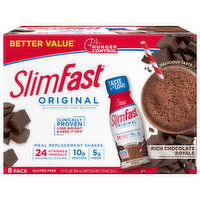 SlimFast Original Meal Replacement Shakes, Rich Chocolate Royale, 8 Pack, 8 Each