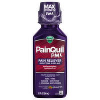 Vicks PainQuil PM Max Strength Midnight Cherry Flavored Pain Reliever + Nighttime Sleep-Aid, 12 Fluid ounce