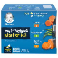 Gerber Baby Food Puree, My 1st Veggies Starter Kit, Supported Sitter 1st Foods, 6 Each