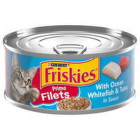 Friskies Prime Filets Cat Food, with Ocean Whitefish & Tuna in Sauce, 5.5 Ounce