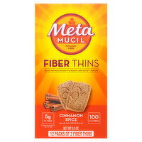 Metamucil Not Applicable Metamucil Fiber Thins, Daily Fiber Snack, Cinnamon Spice, 12 Servings, 12 Each