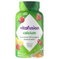 Vitafusion Calcium, Gummies, Fruit & Cream Flavors, 100 Each