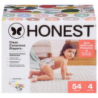 Honest Clean Conscious Size 4 Diapers (22-37 lbs (10-17 kg)), 54 Each