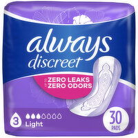 Always Discreet Light Absorbency, Regular Length, 30 Each