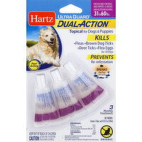 Hartz Ultra Guard Dual Action Topical, for Dogs & Puppies, 31 to 60 lbs, 3 Each