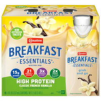 Carnation Breakfast Essentials Nutritional Drink, High Protein, Classic French Vanilla, 6 Each