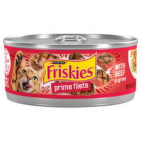 Friskies Cat Food, with Beef in Gravy, Prime Filets, Adult, 5.5 Ounce