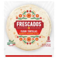 Frescados Tortillas, Flour, Burrito Grande Style, 8 Each