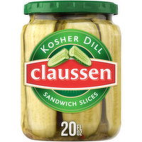 Claussen Kosher Dill Pickle Sandwich Slices, 20 Fluid ounce