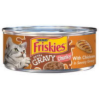 Friskies Cat Food, Extra Gravy, Chunky, with Chicken, In Savory Gravy, Adult, 5.5 Ounce