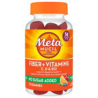 Metamucil No Sugar Added Gummies Citrus Berry Flavored Fiber + Vitamins, 72 Each