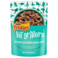Friskies Lil' Grillers in Gravy Seared Cuts with Ocean Fish Cat Food Complement, 1.55 Ounce