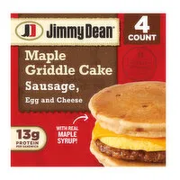 Jimmy Dean Sausage, Egg and Cheese Maple Griddle Cake Sandwiches, 4 Each